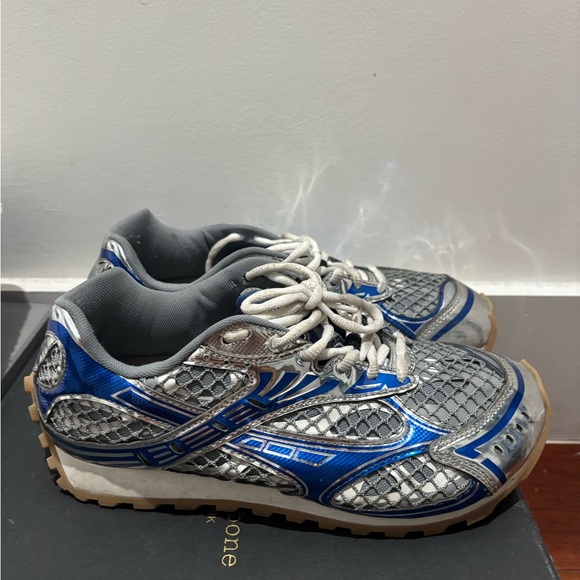 Bottega Veneta Silver and Blue Sneakers - Picture 5 of 5